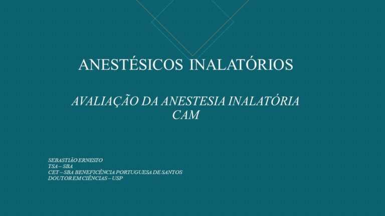 O papel dos anestésicos inalatórios na prática clínica